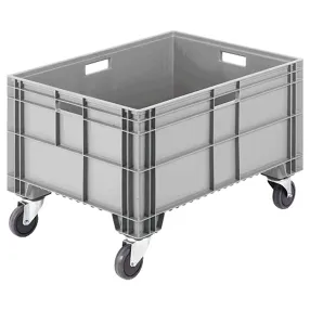 полубокс с ручками на колесах, сплошной, п/э 520х800х600, арт. ax 8639 t