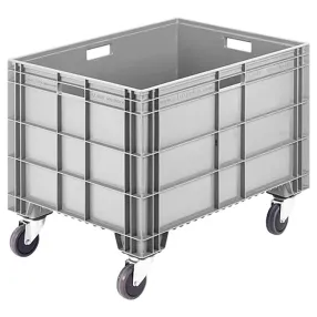 полубокс с ручками на колесах, сплошной, п/э 633х800х600, арт. ax 8650 t